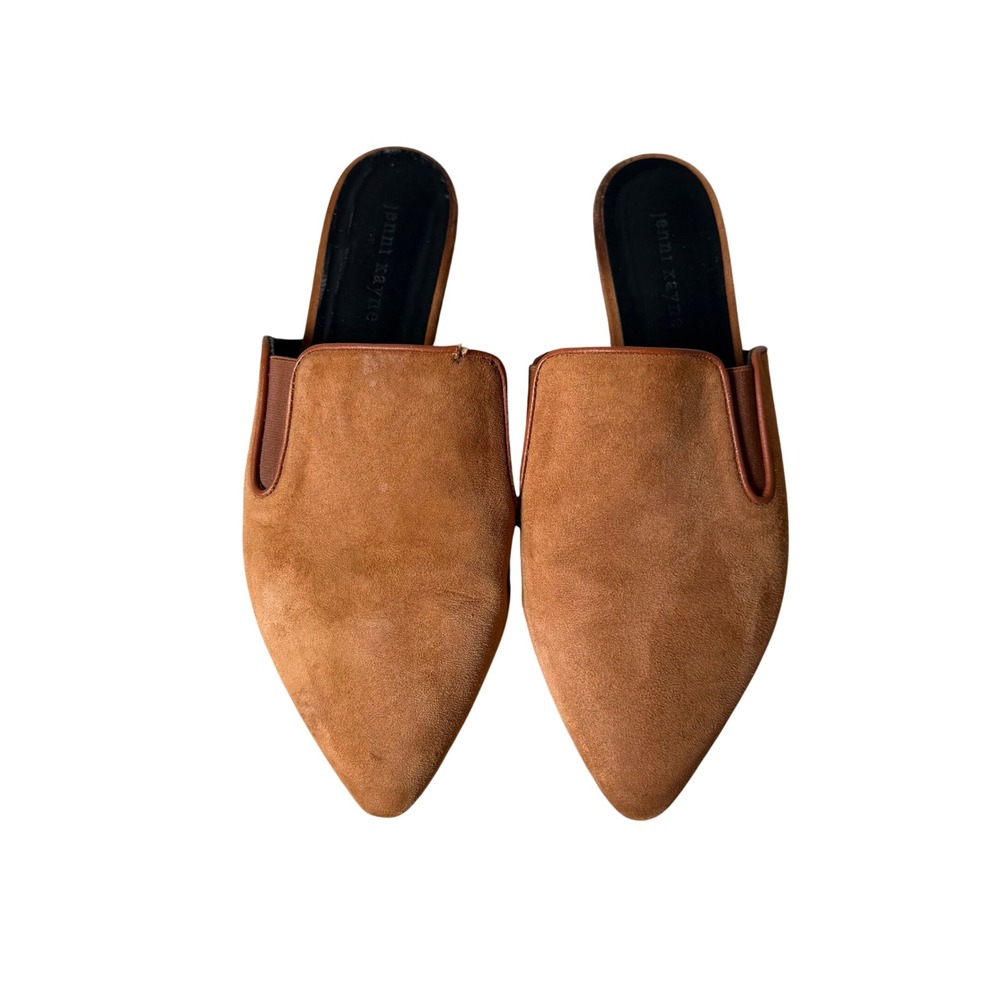 Jenni Kayne Mules Suede Pointed Toe Saddle Brown Approx Size 9
